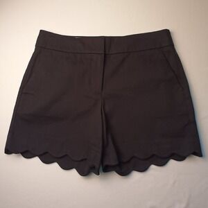 NWT Talbots Micro Mini Shorts Mid Rise 5" Inseam Black Color Scalloped Edge
